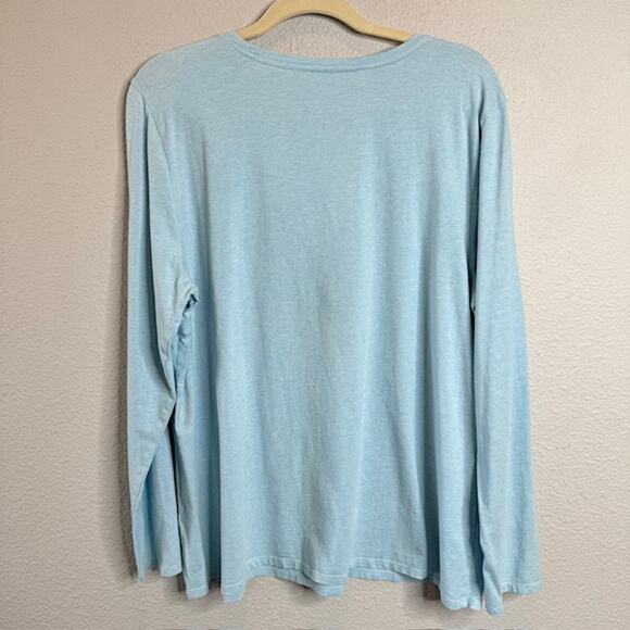 Pure Jill Sz X-Large Baby Blue Stretch Crewneck Long Sleeve Top - Picture 2 of 9
